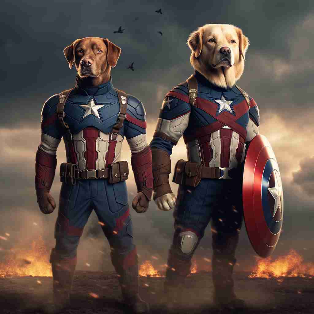 Steadfast Captain America Have Your Pet'S Portrait Painted From A Picture