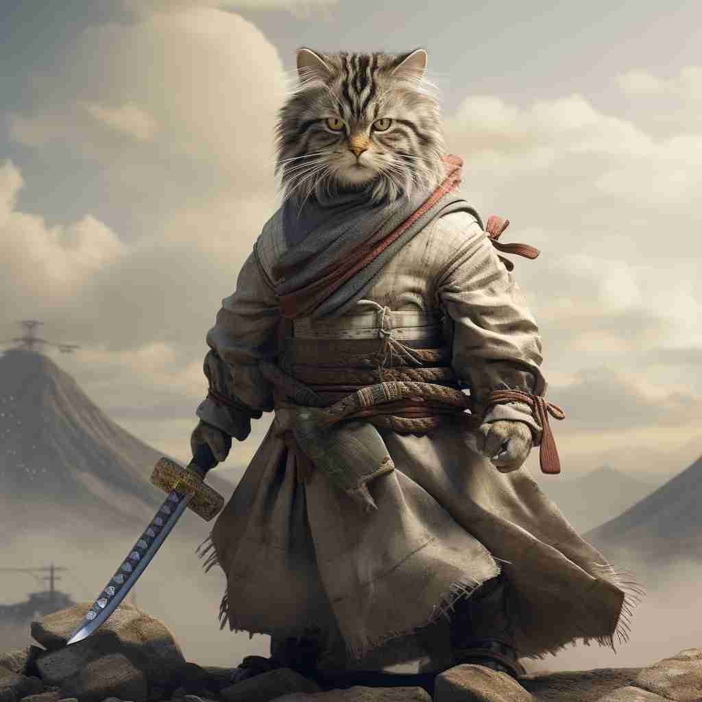 Pinnacle Samurai Funny Pet Portraits On Canvas Wall Art