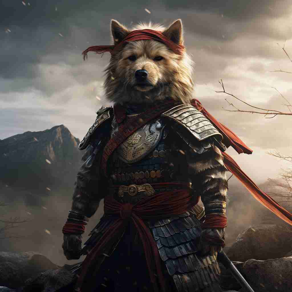 Dauntless Samurai Custom Pet Canvas Portraits Art