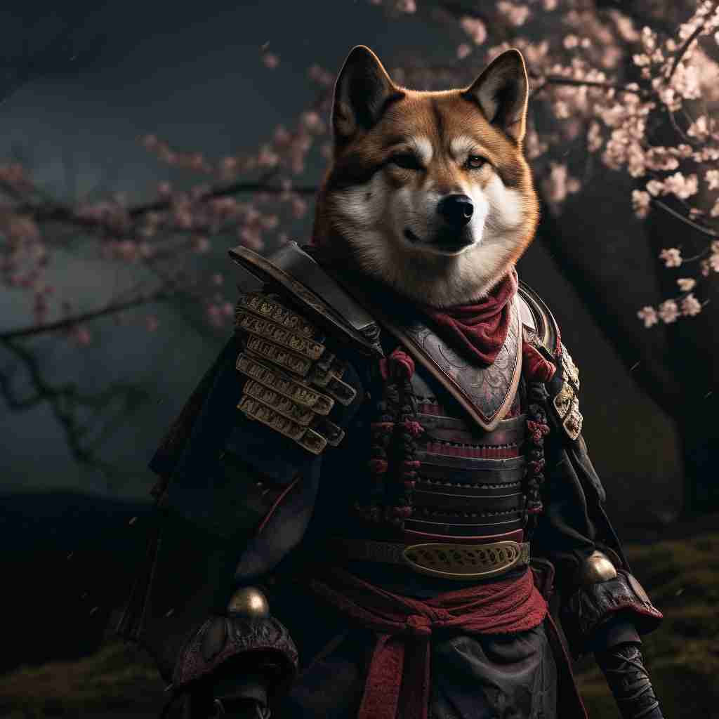 Formidable Samurai Funny Pet Portraits Photo On Canvas