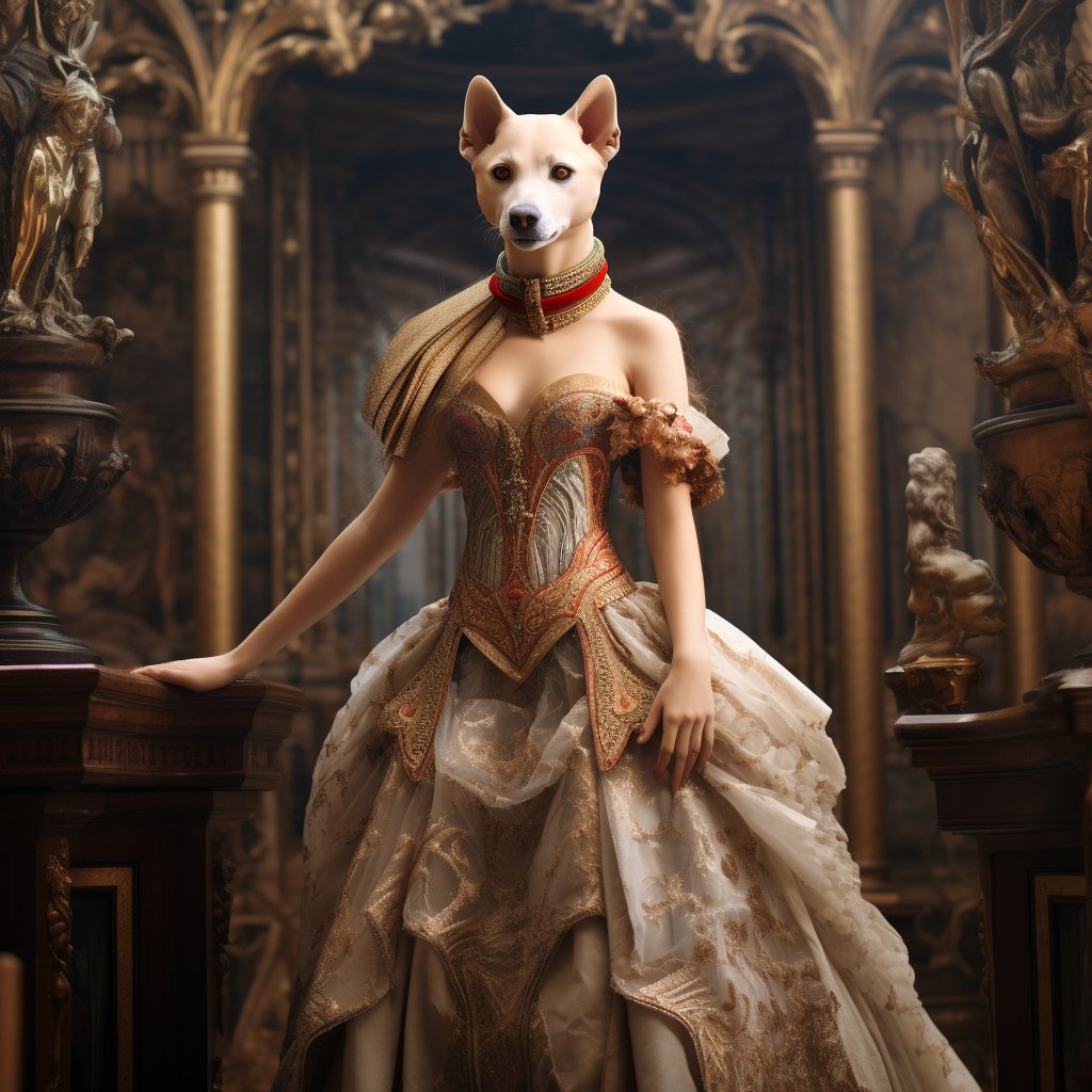 Shepherd's Elegance: Renaissance Princess Pet Portraits for German Shepherd Owners