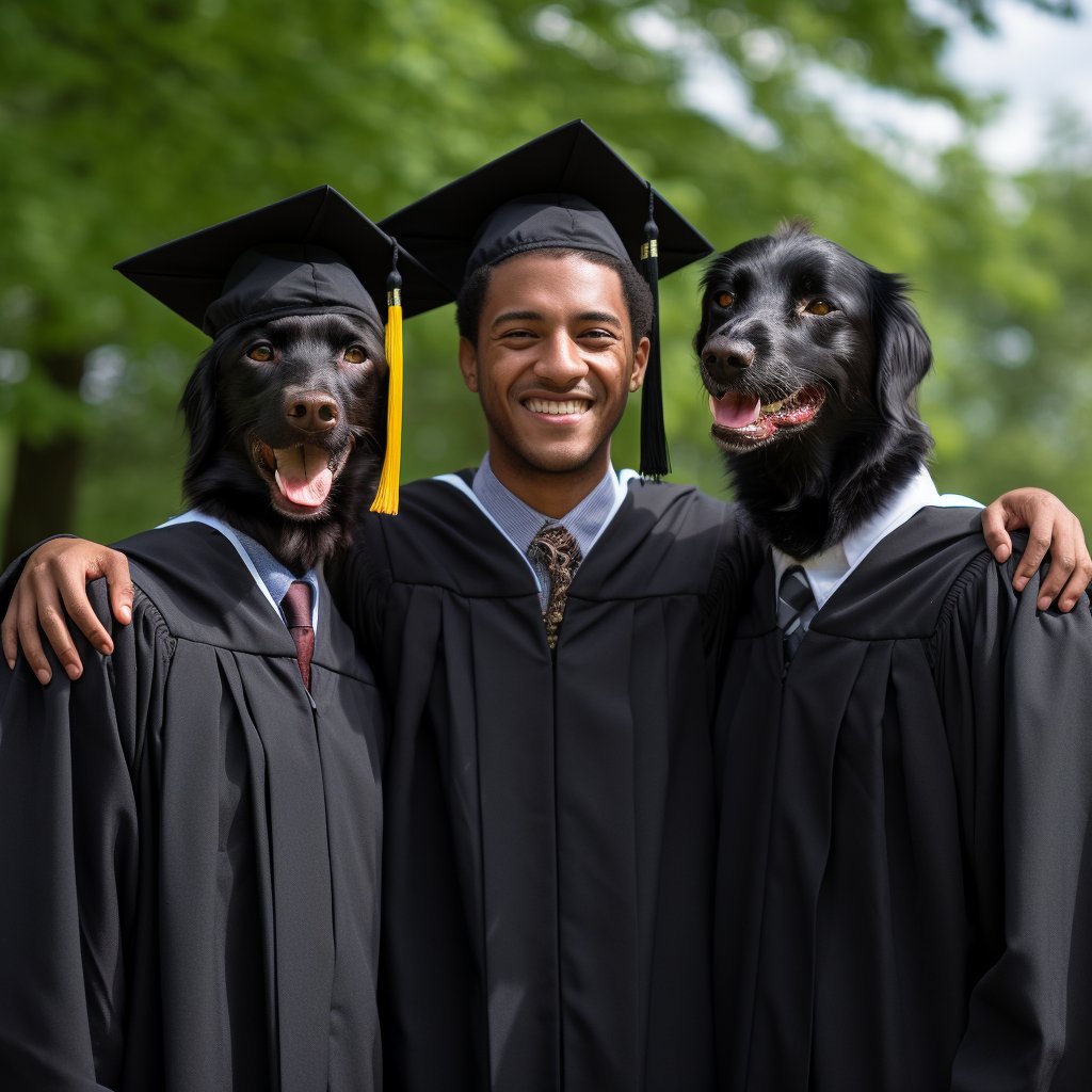 Personalized Dog Illustration - A Tailored Tribute to Graduation