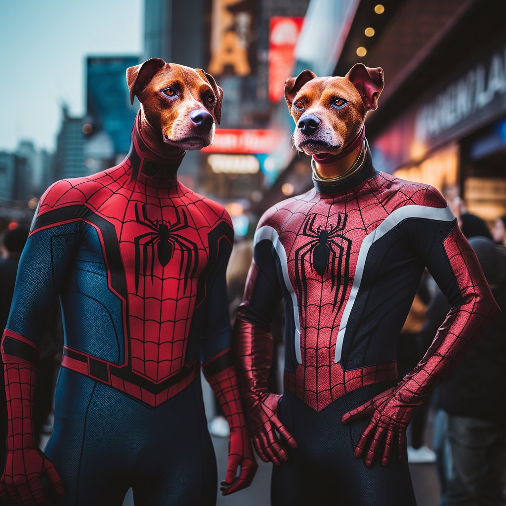 Poker-Faced Prowess: Furryroyal's Spider-Man Dogs Playing Poker Painting