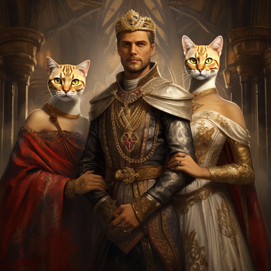 Catelier Masterpiece: Classical Painting Cat Aristocracy