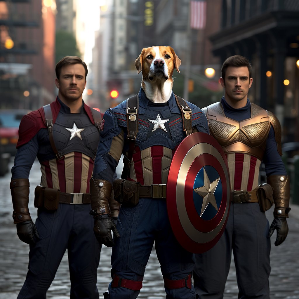 Patriotic Pooch Portraits: Furryroyal's Heroic Face Paint Masterpiece