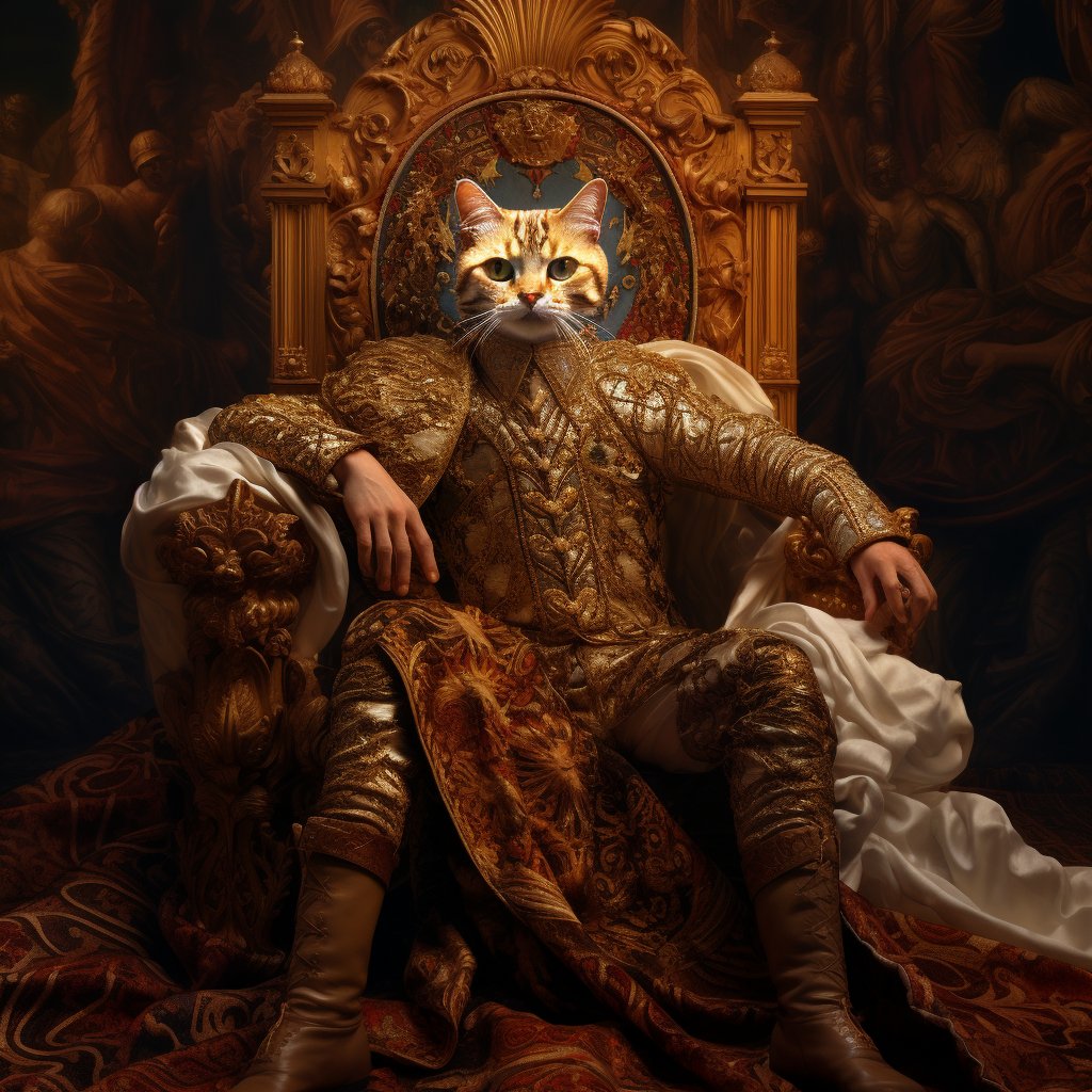 Royal Gaze: Furryroyal's Opulent Pet Protrait