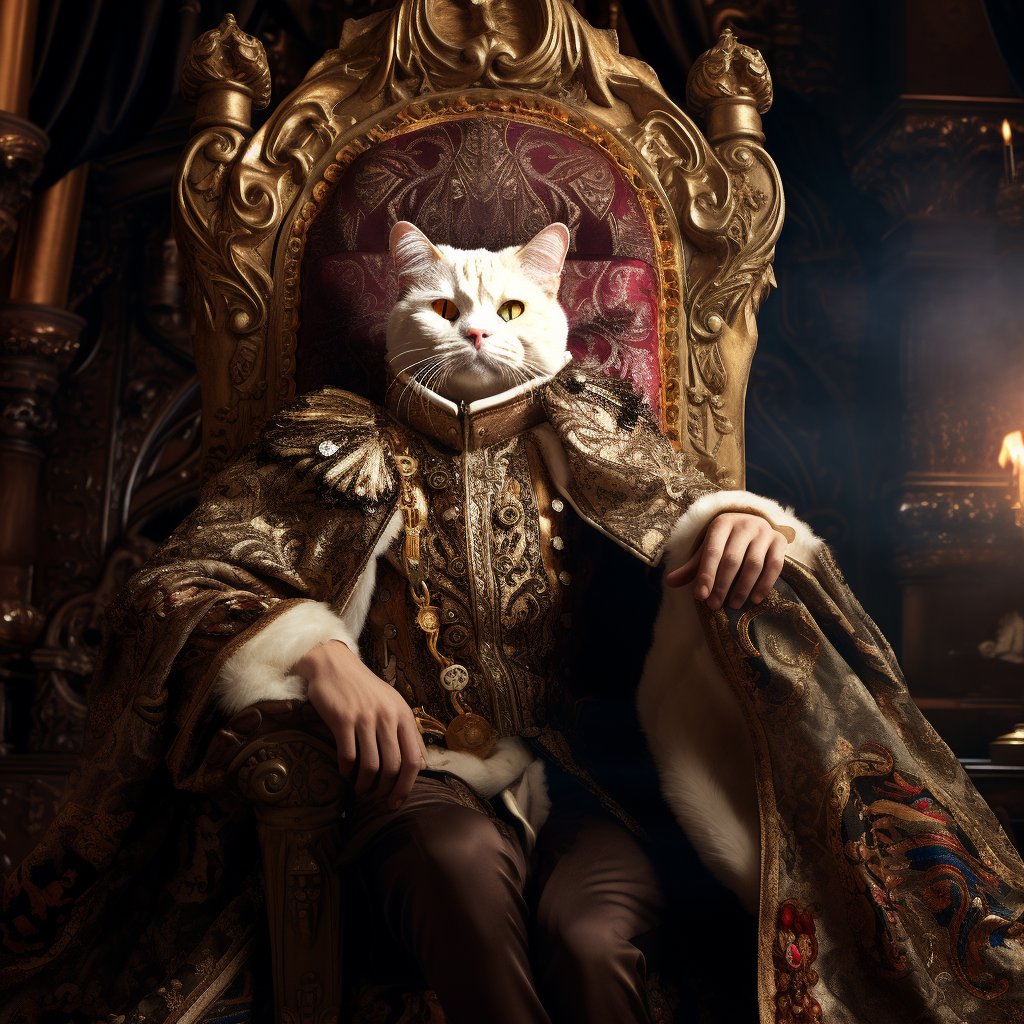 Renaissance Reverie: Furryroyal's Timeless Pet Portrait