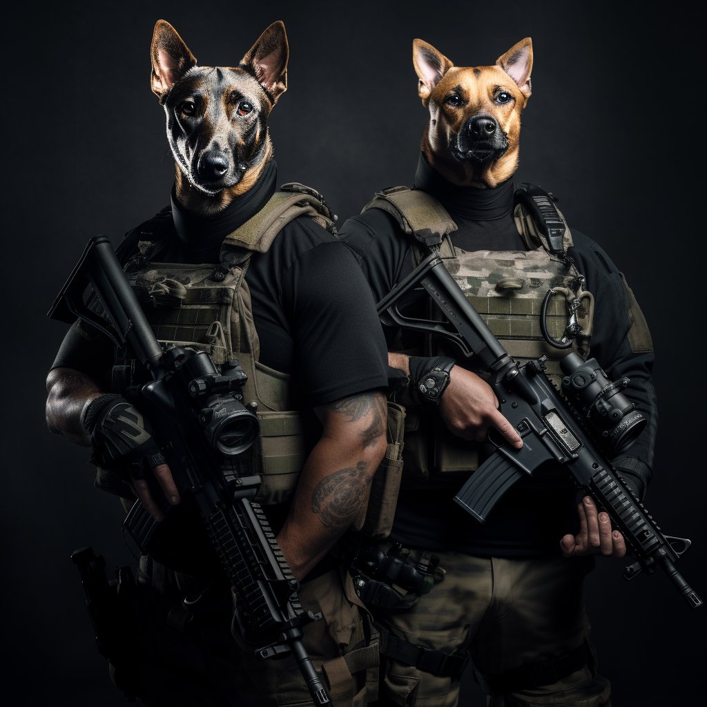 Family in Combat: Personalized Portrait with Furryroyal