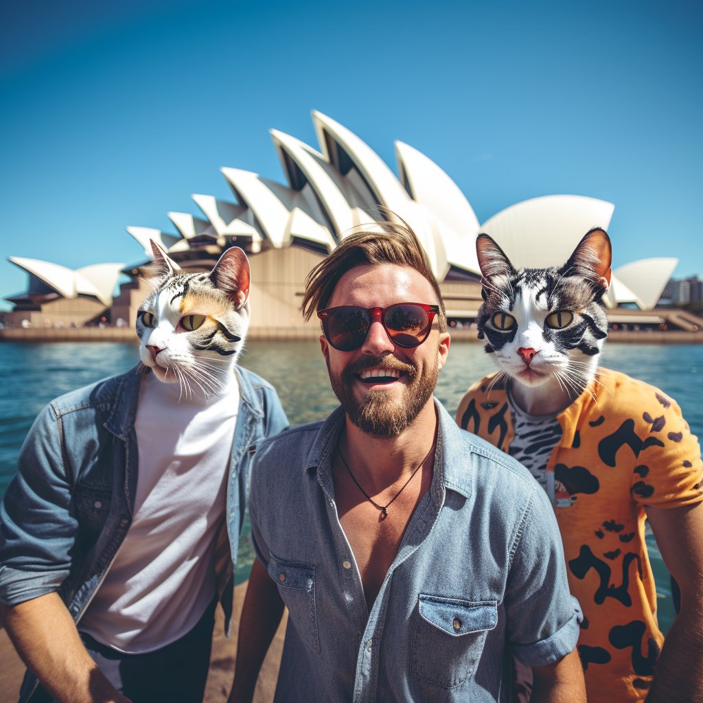 Wanderlust Clan: Furryroyal's Australian Adventure in a Family Portrait Print