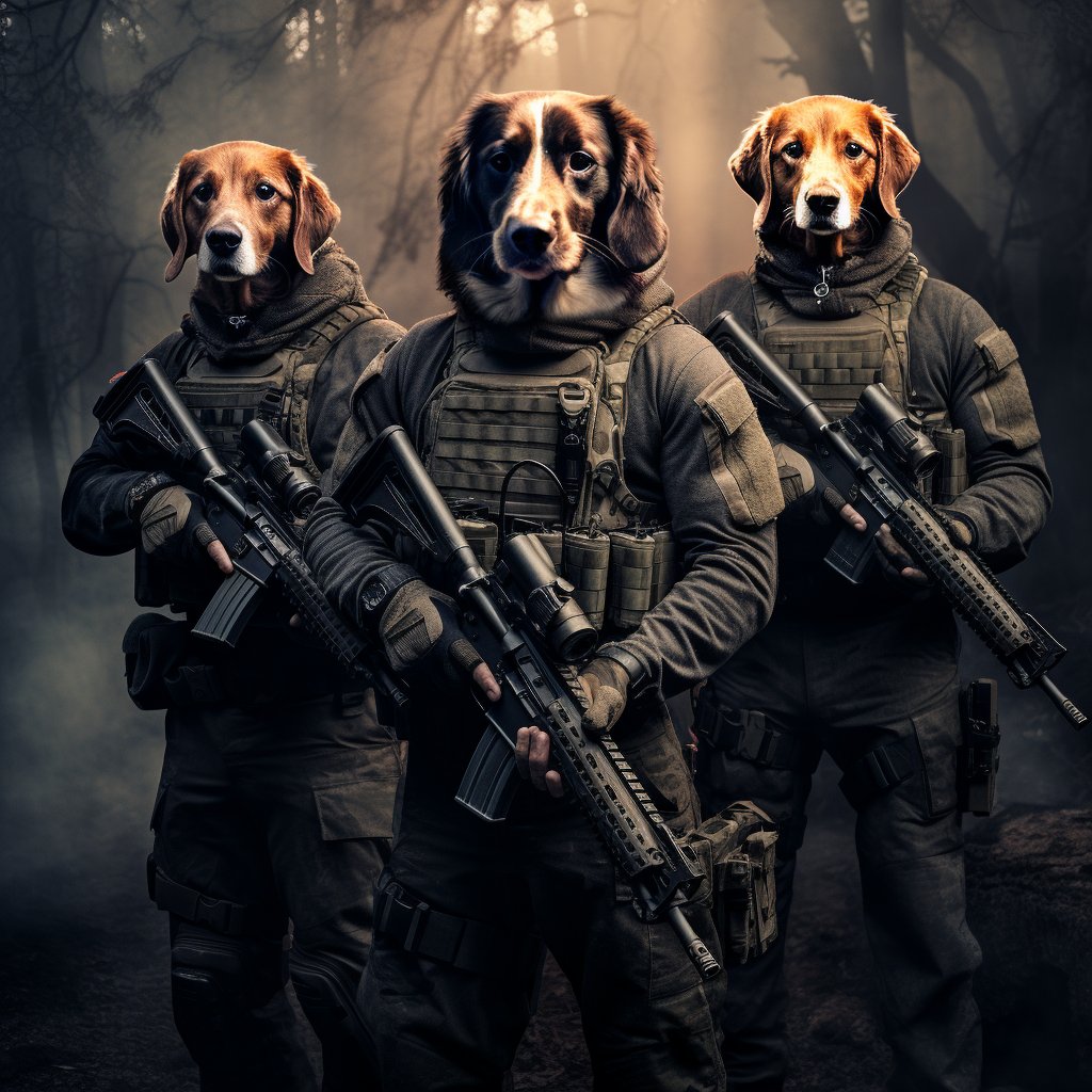 Adorable Unity: Furryroyal's Air Force in Cute Dog Portrait Harmony