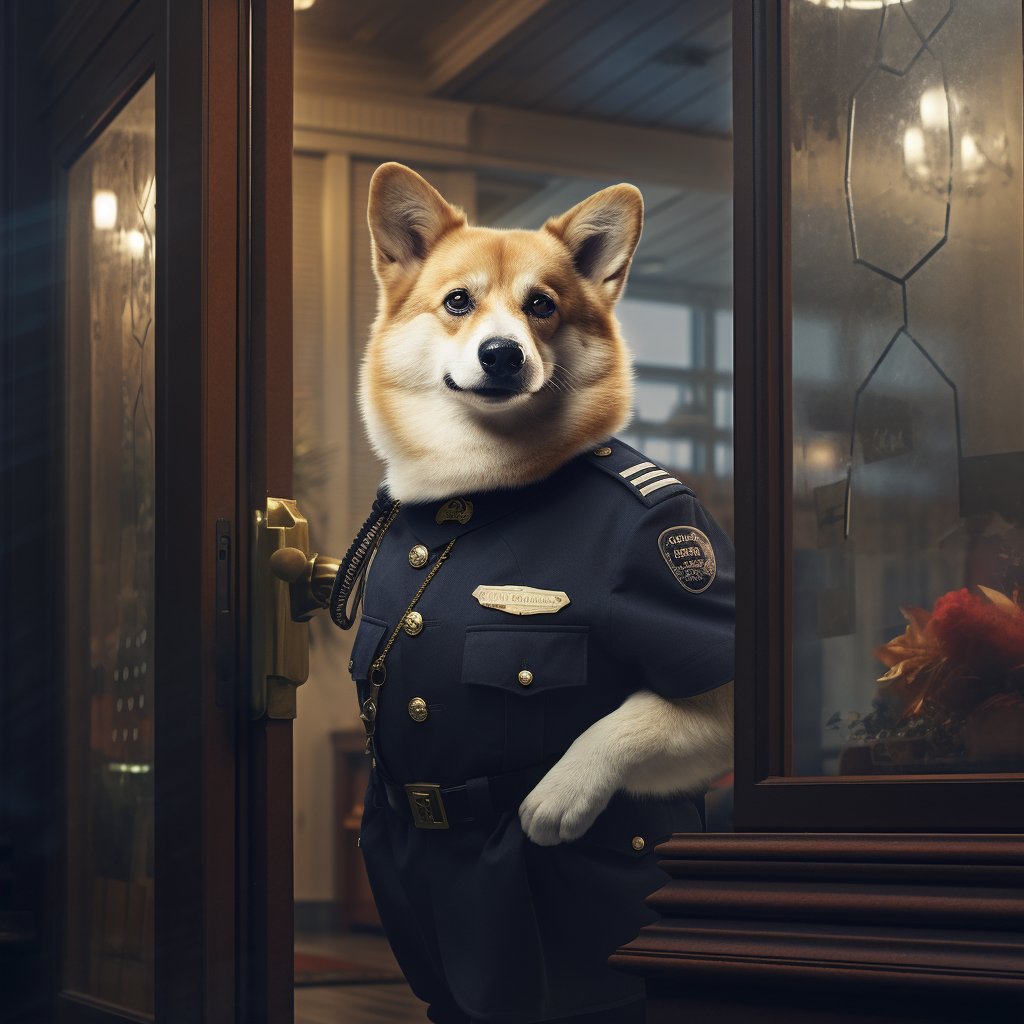 On Duty Elegance: Police Dog Painting
