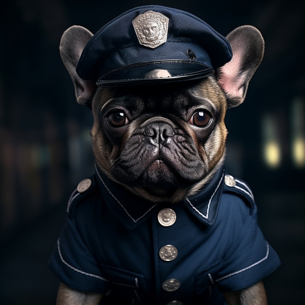 Bravery Unleashed: Police-Themed Pet Painting